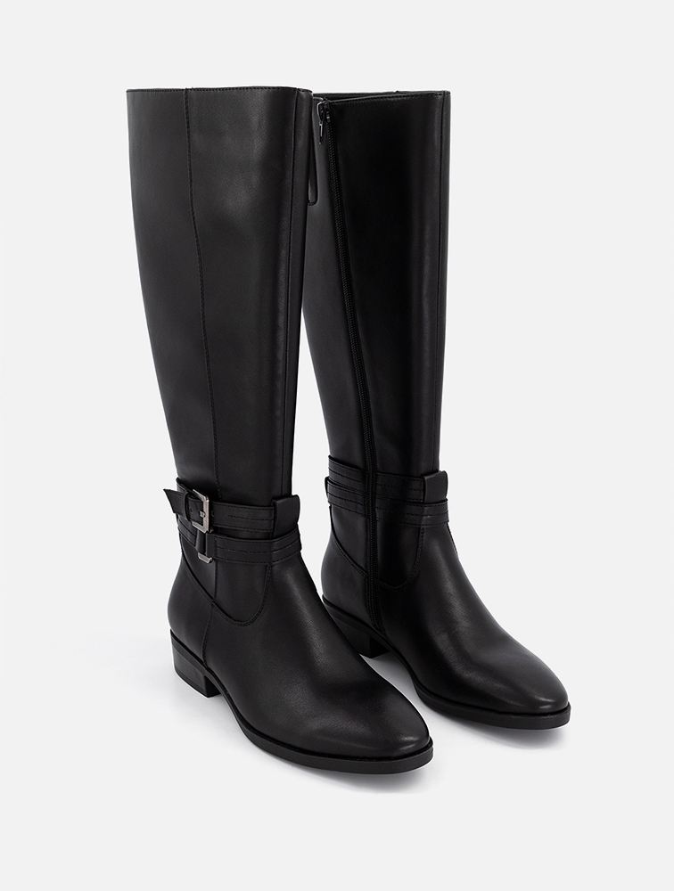 MyRunway Shop Woolworths Black Buckle Strap Riding Boots for